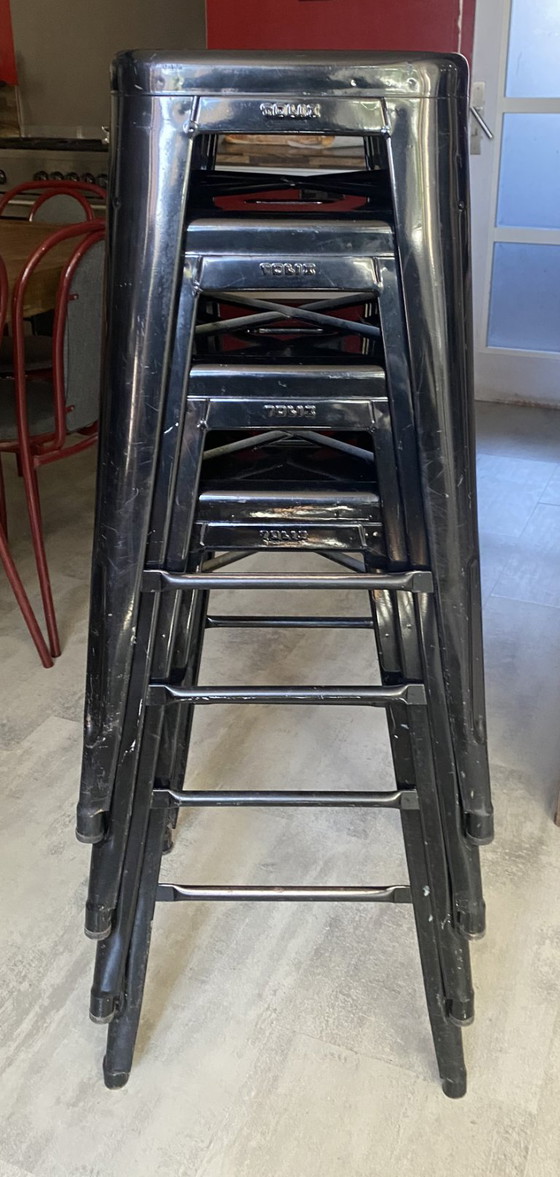 Image 1 of Genuine TOLIX H75 industrial stackable bar stool, black