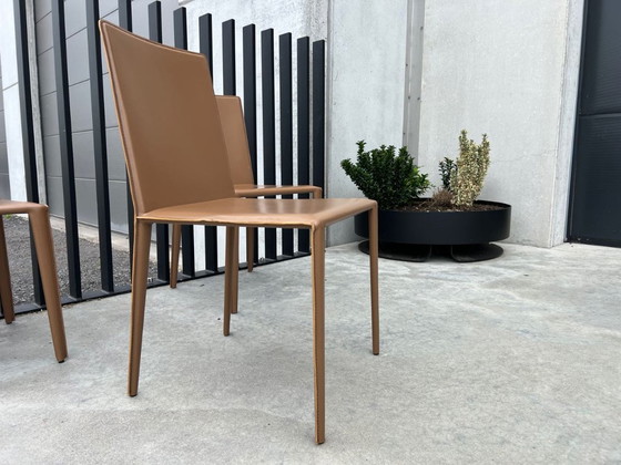 Image 1 of 6x Arper Norma leather chairs