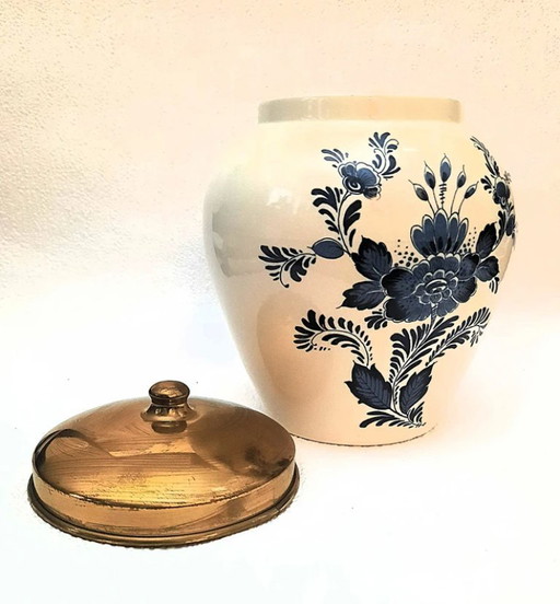 (W008) Vaso per tabacco Delft Blue Royal Goedewaagen – Van Nelle “Rising Hope”