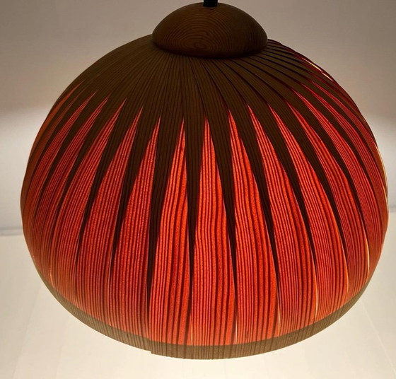 Image 1 of Deckenlampe/Deckenleuchte von Hans Agne Jakobsson, Teakholz, Schweden, 1970er Jahre