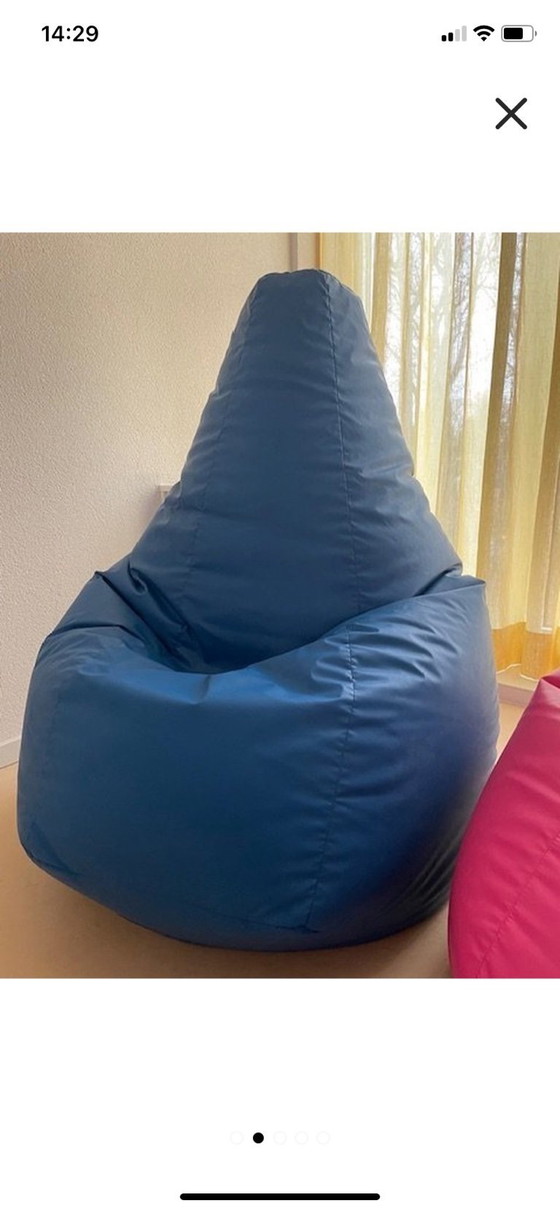 Image 1 of 2x zanotta zitzak Sacco 280  blauw en roze 