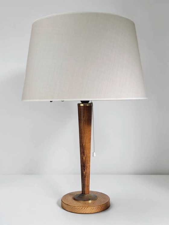 Unilux Design Mazda Lamp 1960s – Table lamps, Wood, Cotton, Vintage (photo 10 of 10)