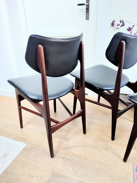 Image 1 of Vintage set of 4 Louis van Teeffelen 'Hamar' dining chairs