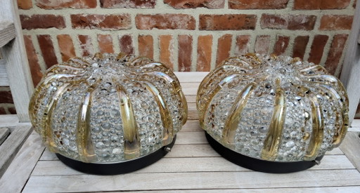 2 vintage ceiling lamps with bubble pattern, Maison Limburg style Helena Tynell j 60/70