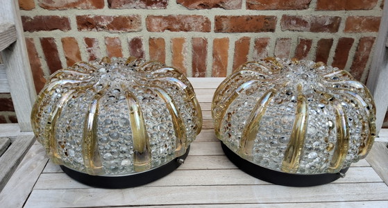 Image 1 of 2 vintage ceiling lamps with bubble pattern, Maison Limburg style Helena Tynell j 60/70