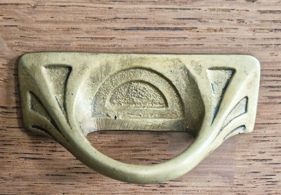 Image 1 of Art Deco furniture - Solid oak and marbled - 1920