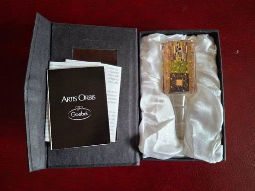 Goebel Artis Orbis blown glass wine bottle stopper Gustav Klimt collection