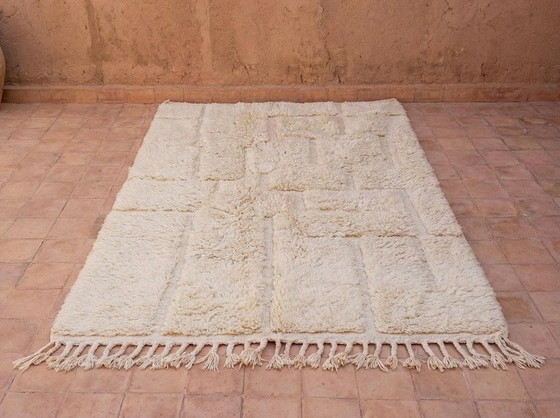 Image 1 of Authentiek wit Berberkleed van zuivere wol, 1,5/2,5 m