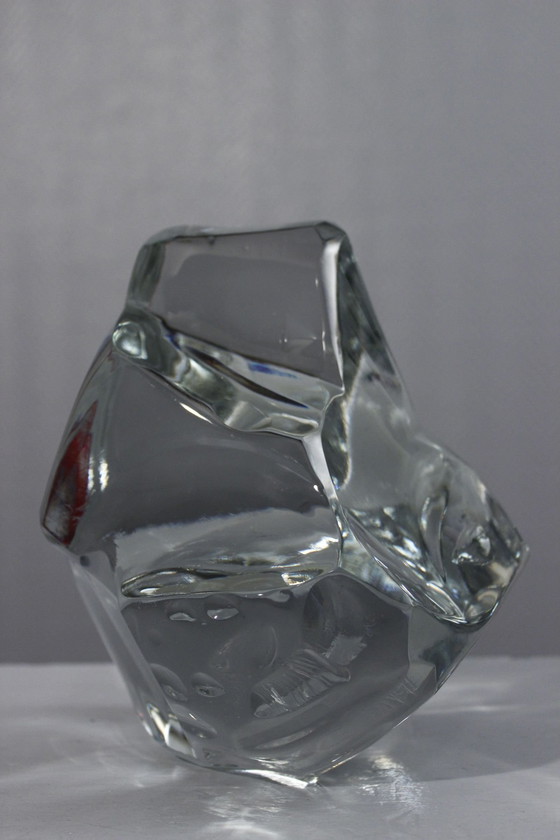 Image 1 of Large & Heavy Abstract Sculpture Vintage Polished Crystal Block 20th century