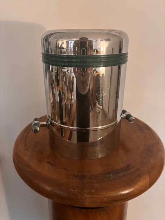 Image 1 of Seau à glace vintage Jean Couzon : refroidisseur à vin et champagne en acier inoxydable français