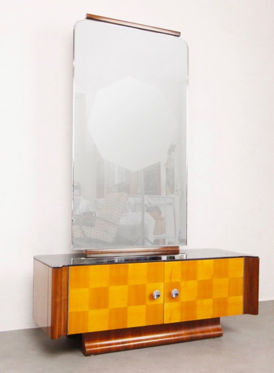 Image 1 of Miroir avec toilettes cosmétiques « Échiquier »