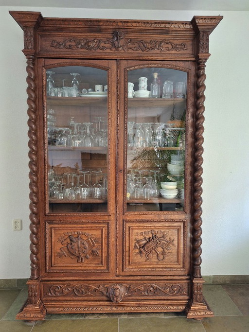 Autentico mobile da caccia/vetrina/libreria francese del XIX secolo. – vitrinekasten, Wood