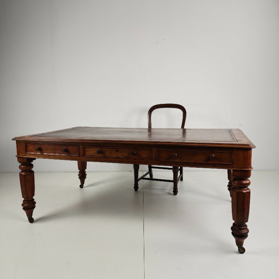 Image 1 of Escritorio inglés de dos caras para socios del siglo XIX – S. & H. Jewell