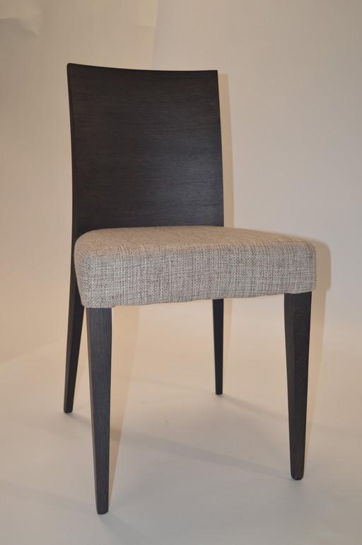 Dining Chair, Showroom Model, Sleek, Wood And Textile