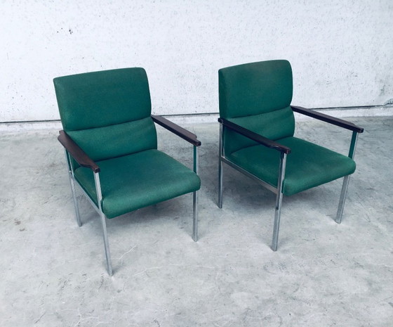 Image 1 of Midcentury Modern Design Pair of Office Arm Chairs by Brune, Germany 1960's