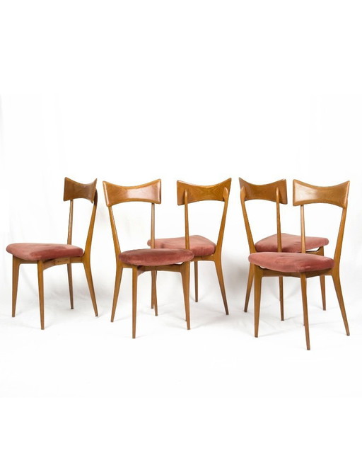 Juego de 6 sillas de comedor vintage de Ico Parisi para Ariberto Colombo, Cantù