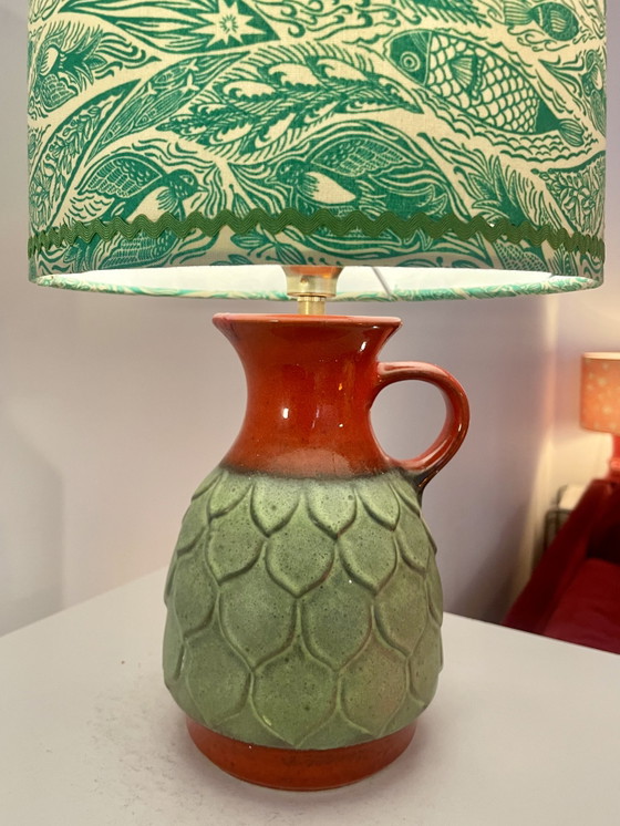 Jasba draadloze tafellamp - West-Duits aardewerk met visdecoratie | 41 cm – Jasba - West Germany, Tafellampen (photo 3 of 15)