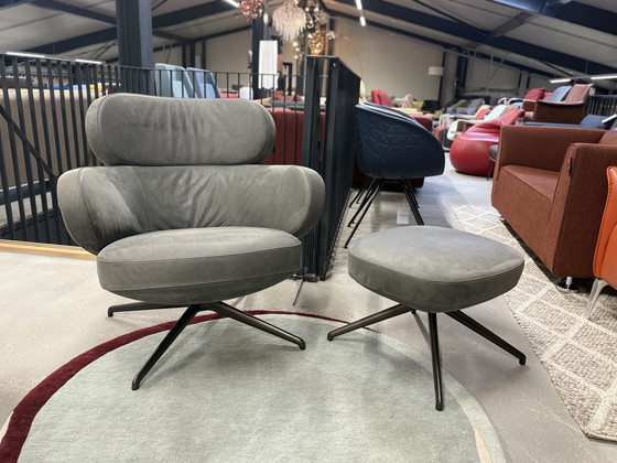 Image 1 of Poltrona Pode BiBo con Poef Neron Sesame Leather