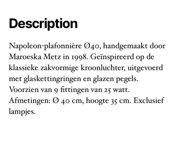 Image 1 of Maroeska metz napoleon ceiling lamp