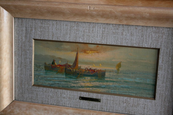 Image 1 of Remo Testa, paire de paysages, marine et campagne, milieu du 20e siècle, Italie