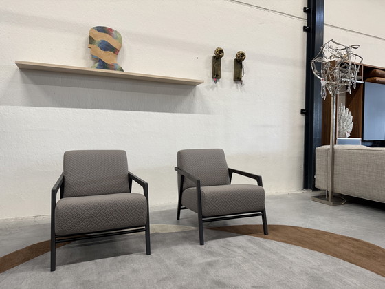 Image 1 of 2 Harvink Splinter Armchairs Cross Gray Fabric