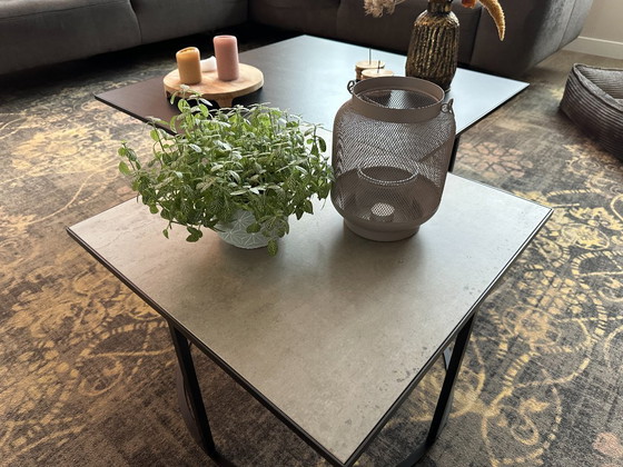 Image 1 of Luxe Prismo salontafelset - Keramiek met Epoxy onderstel