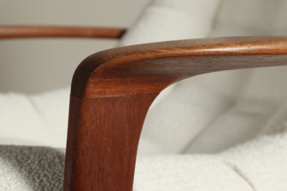 Image 1 of Chaise "Scoop" en teck avec ottoman par R.Huber & Co, 1960's