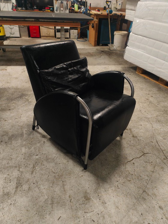 Gelderland 6020 Fauteuil in Zwart Leder, Jan des Bouvrie – Leather (photo 6 of 14)