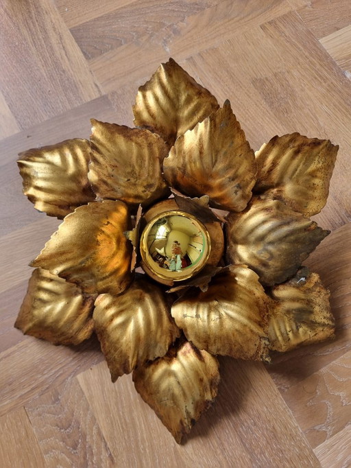 Deckenleuchte mit Blattgold, 1960er Jahre