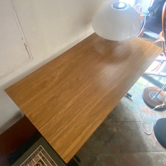 Image 1 of 1x Mid- Century Modern Writing Desk, Brass and Metal, Italy 1960s