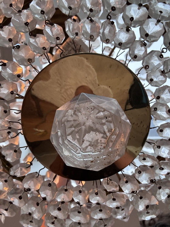 Image 1 of Bellissimo lampadario antico con gocce di cristallo