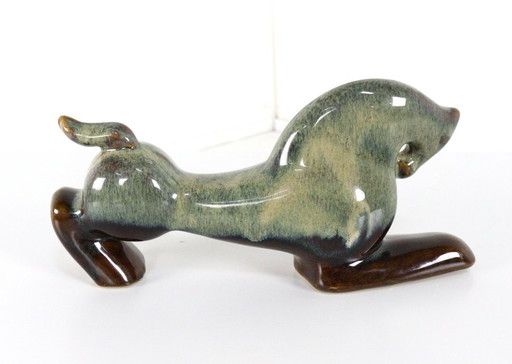 Cheval vintage en céramique Mid Century