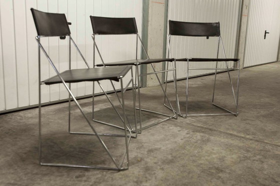 Image 1 of Vintage Nuova X-Line stoelen van Niels Jørgen Haugesen voor Hybodan AS, Denemarken, jaren 70, set van 3