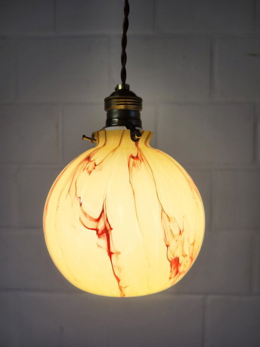 Art deco opaline glass lamp, Verreries de Scailmont, Henri Heemskerk, Belgium