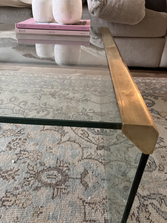 Image 1 of Table basse Galotti&Radice T33 en verre et laiton