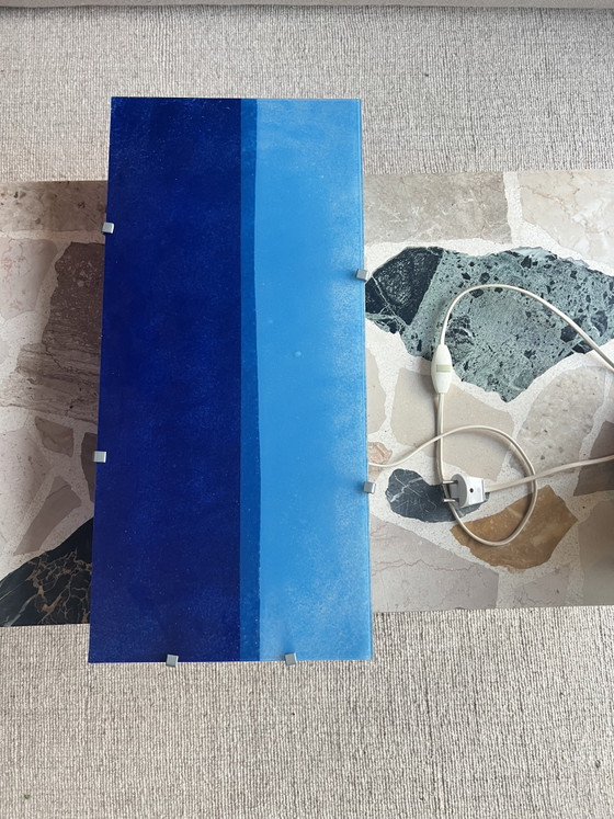 Vintage IKEA Gyllen Wall Lamp – Design Julia Treutiger (1990s) – Blue Glass – Wall lights, Metal (photo 4 of 6)