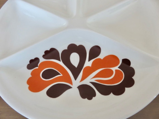 Image 1 of Le Creuset, France, set of 6 compartmentalized plates, 1970, vintage