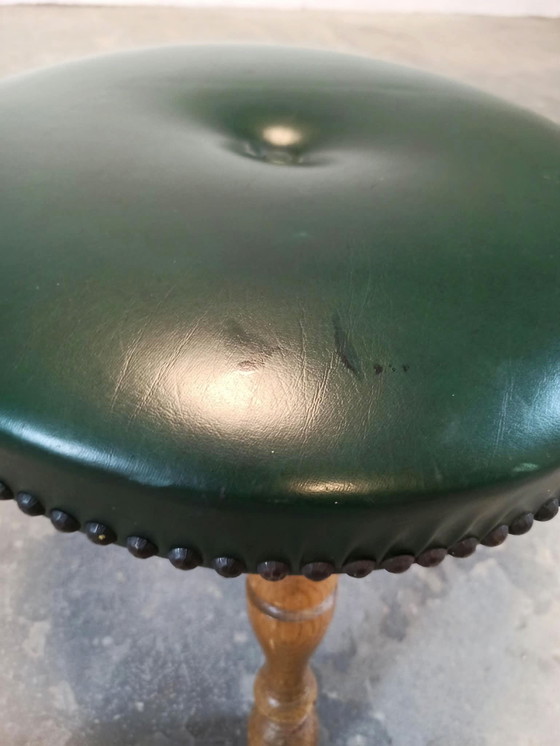 Vintage tripod vinyl stool – Skai, Wood (photo 10 of 13)