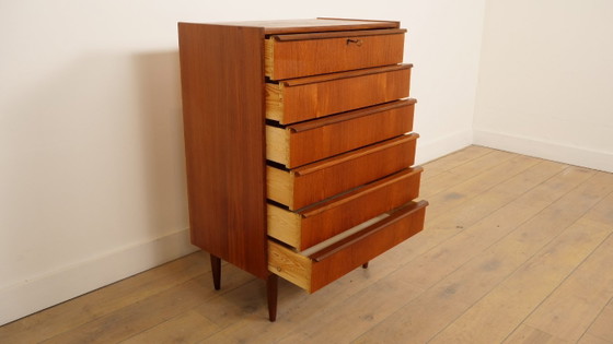 Image 1 of Vintage Deense ladekast | Teak | 6 lades | 100 cm