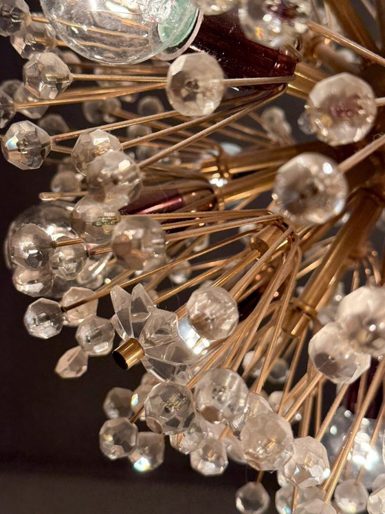 Image 1 of Lámpara de araña Snowball/Sputnik de latón, diseñada por Emil Stejnar, Austria, década de 1960.