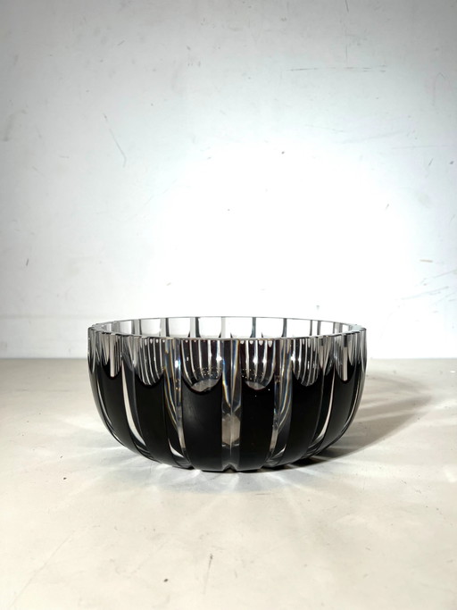 Bol de cristal tallado Val Saint Lambert – Negro ahumado – schalen