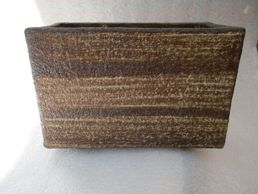 Planter Brown/Beige, Potterij Zaalberg, De Rijn (1950-1960), Marked, NL.