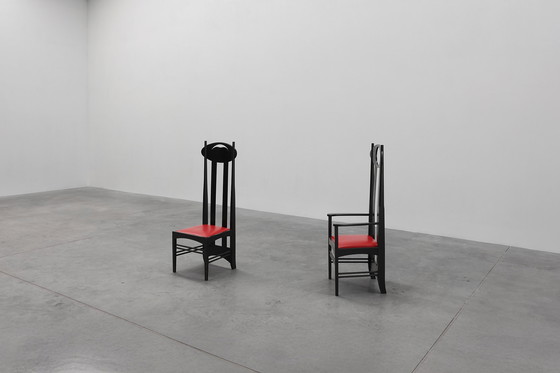 Image 1 of Pair of Argyle Chairs by Charles Rennie Mackintosh for Atelier International, Italy 1970s