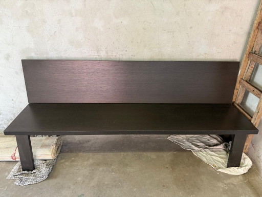 Banco Bulthaup con respaldo, roble marrón oscuro, 200 cm – 3 5 zitsbanken, Wood