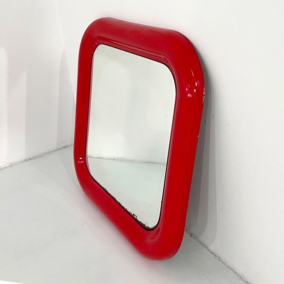 Image 1 of Red Delfo Mirror by Sergio Mazza for Artemide, 1970s