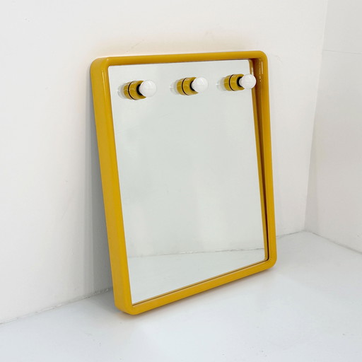 Miroir de toilette jaune de Gedy, 1970