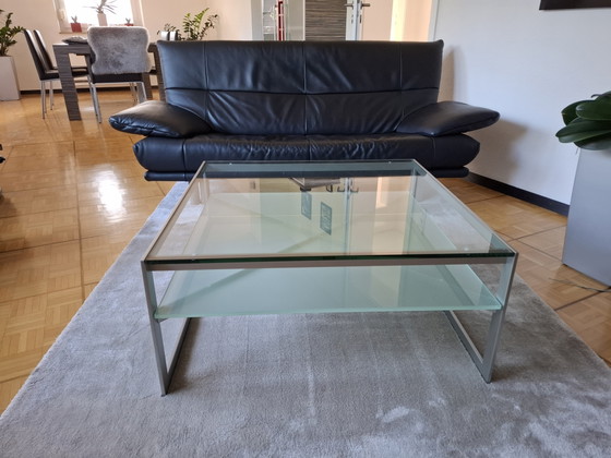 Christine Kröncke Design Table basse Carax Verre Argent Gris-Bleu 85x85 cm – Tables basses, Glass (photo 3 of 5)