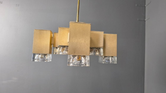 Image 1 of Lustre cubique vintage de Gaetano Sciolari, années 1970