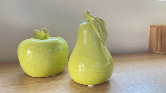 Image 1 of POMME POIRE Céramique Effet Craquelé