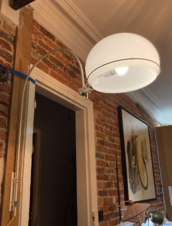 Image 1 of Grande lampada da parete ad arco Dijkstra in acciaio e acrilico